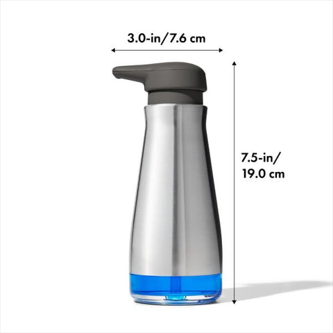 OXO Good Grips 12 oz capacity keeps soap within reach.