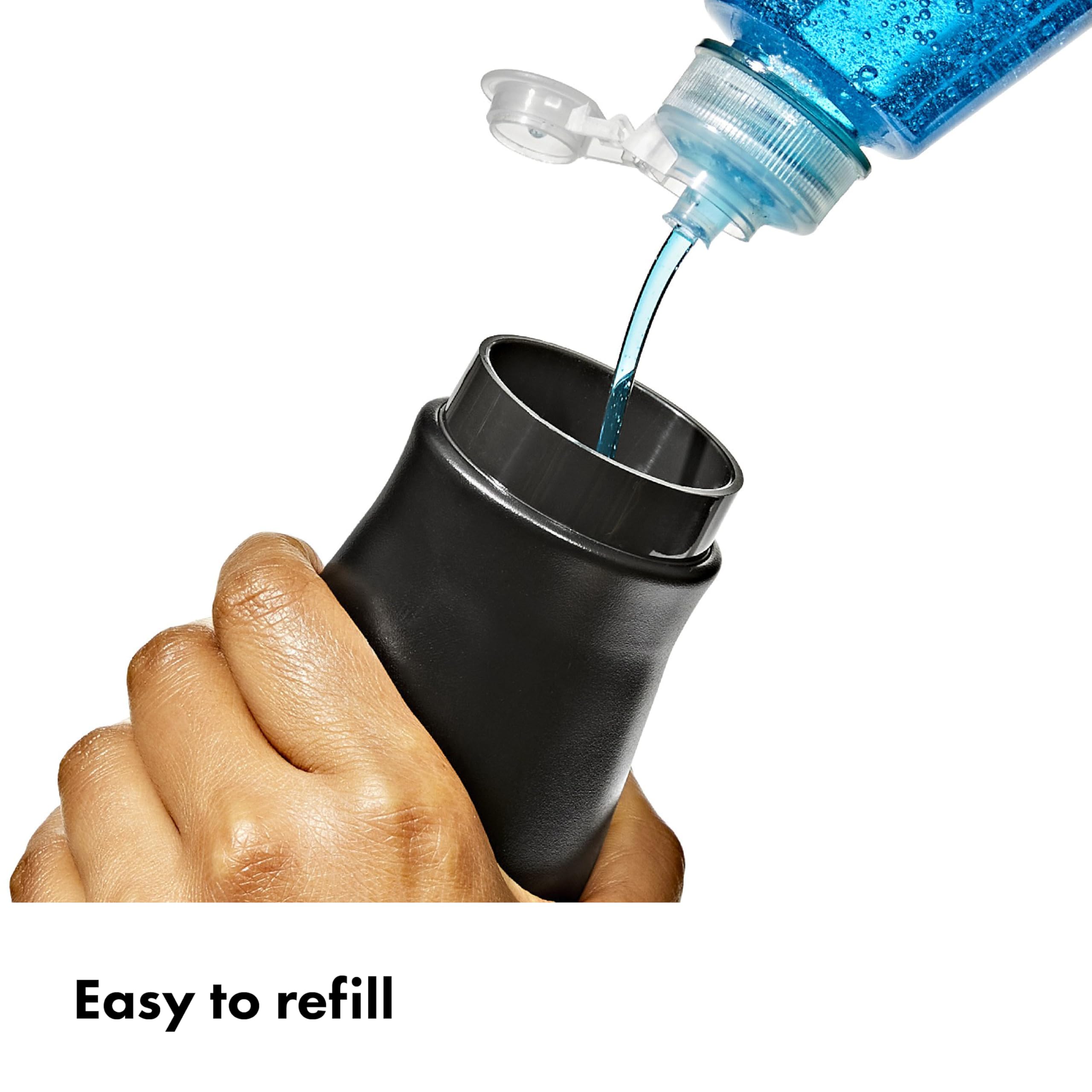 OXO Good Grips black base shown with non-slip bottom on counter