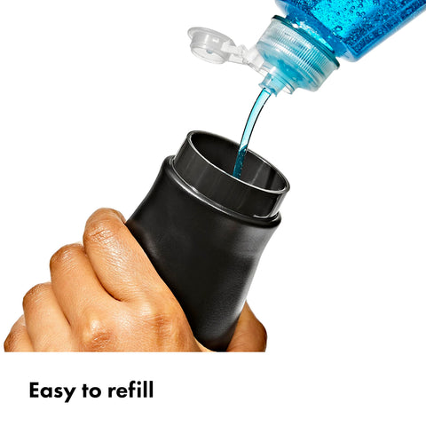 OXO Good Grips black base shown with non-slip bottom on counter