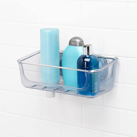 Basket remains secure on smooth surfaces, ideal for showers or mirrors.