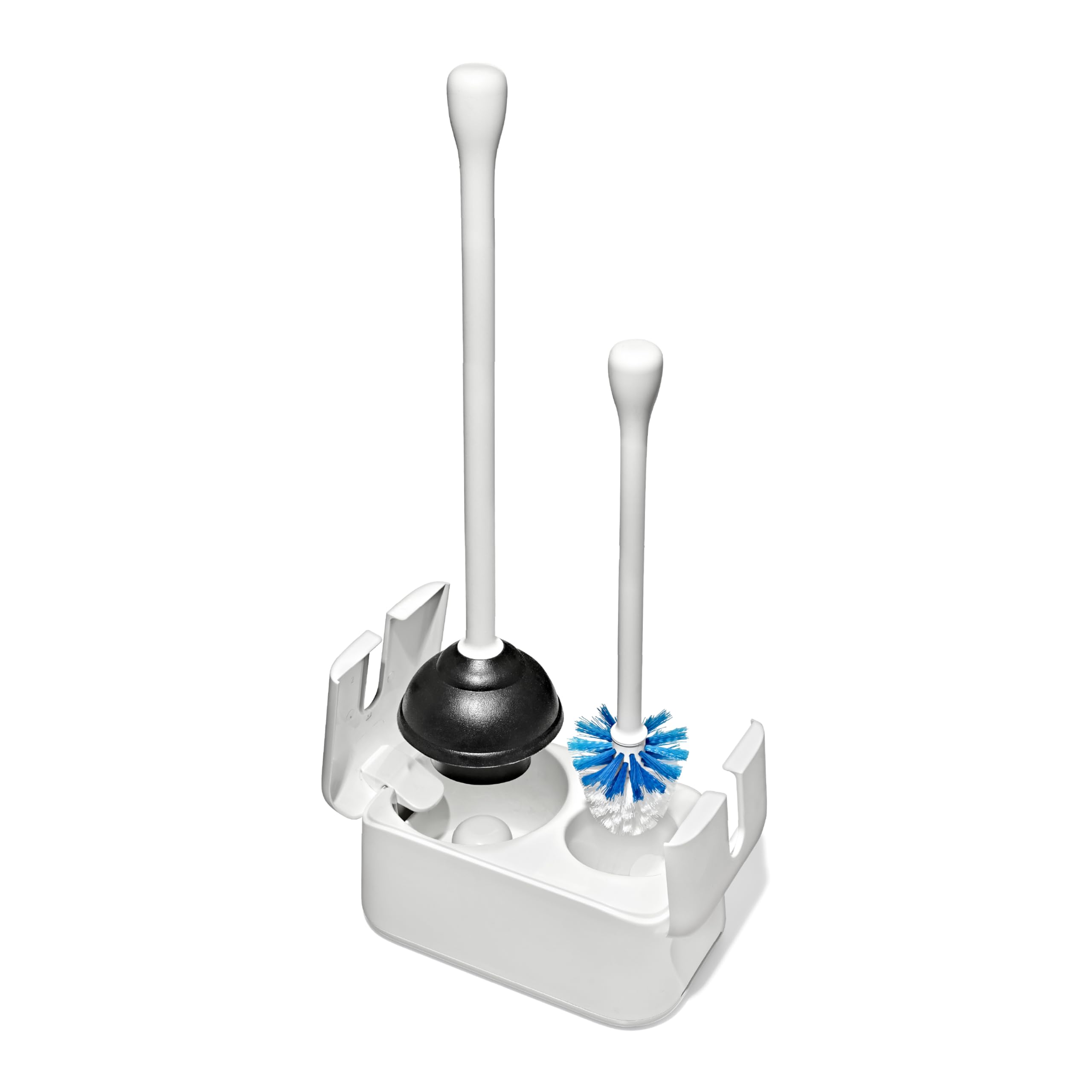 OXO Good Grips toilet brush in canister keeps bathroom tidy and discreet.