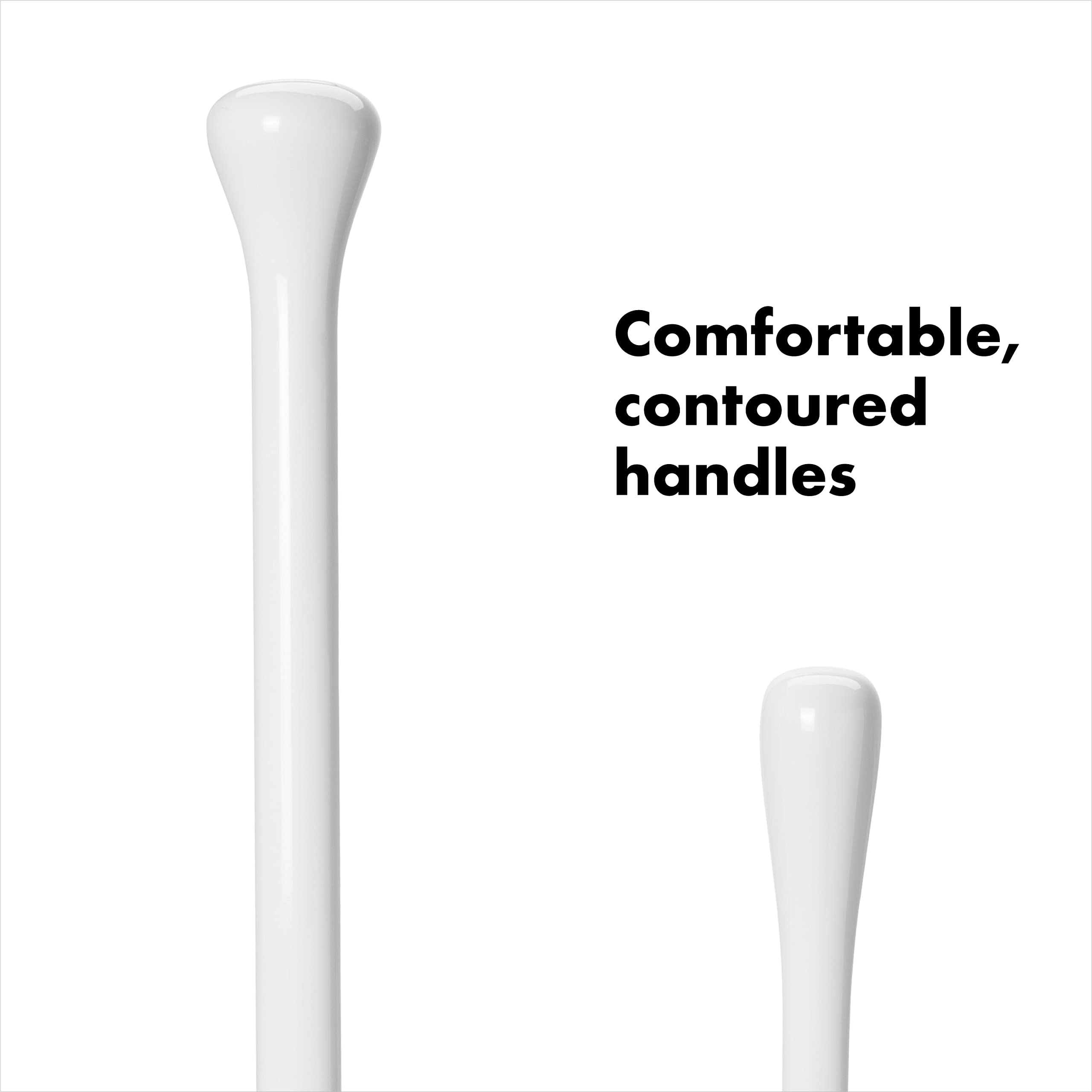 OXO Good Grips contoured handles provide a secure, comfortable grip during use.