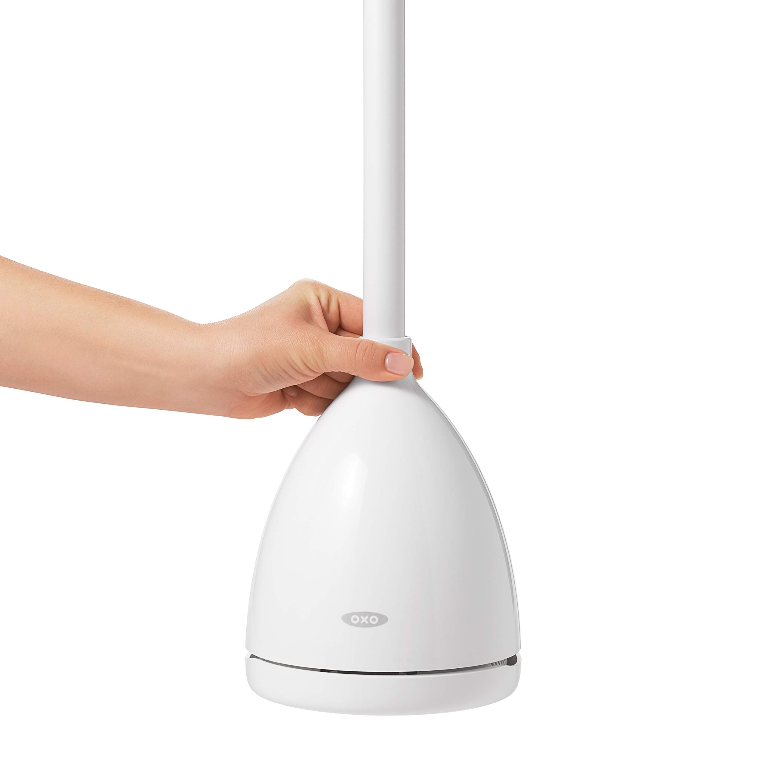 OXO Good Grips compact design keeps the bathroom uncluttered and ready.