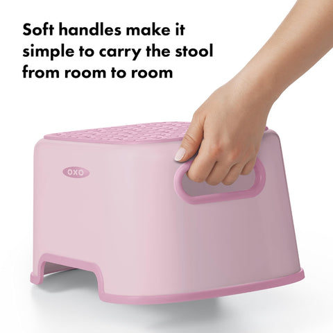 OXO Tot Step Stool Blossom color options displayed in four hues.