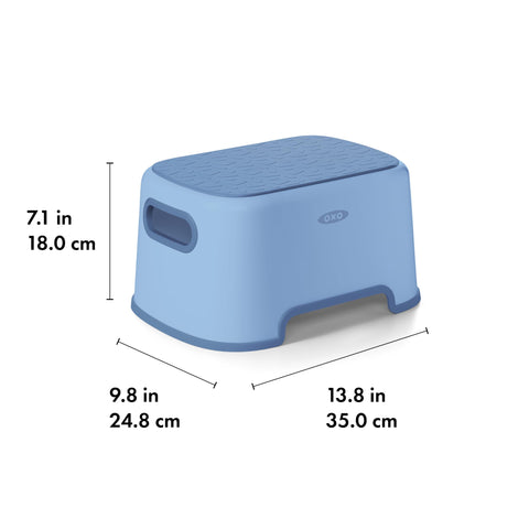 OXO Tot Step Stool Dusk in use at sink or counter