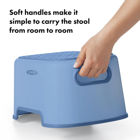 OXO Tot Step Stool Dusk soft handles for easy carrying