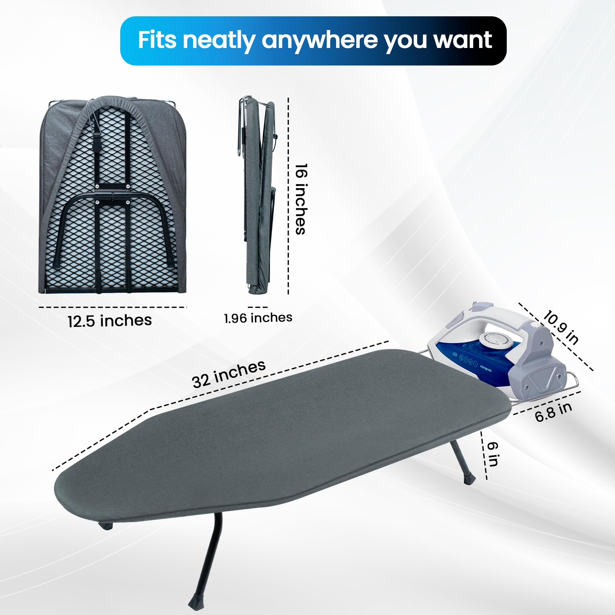 OXZOR smooth ironing surface ensures even glide for daily garments