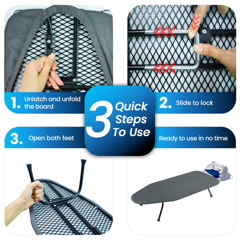 OXZOR travel-friendly portable ironing board for on-the-go tasks