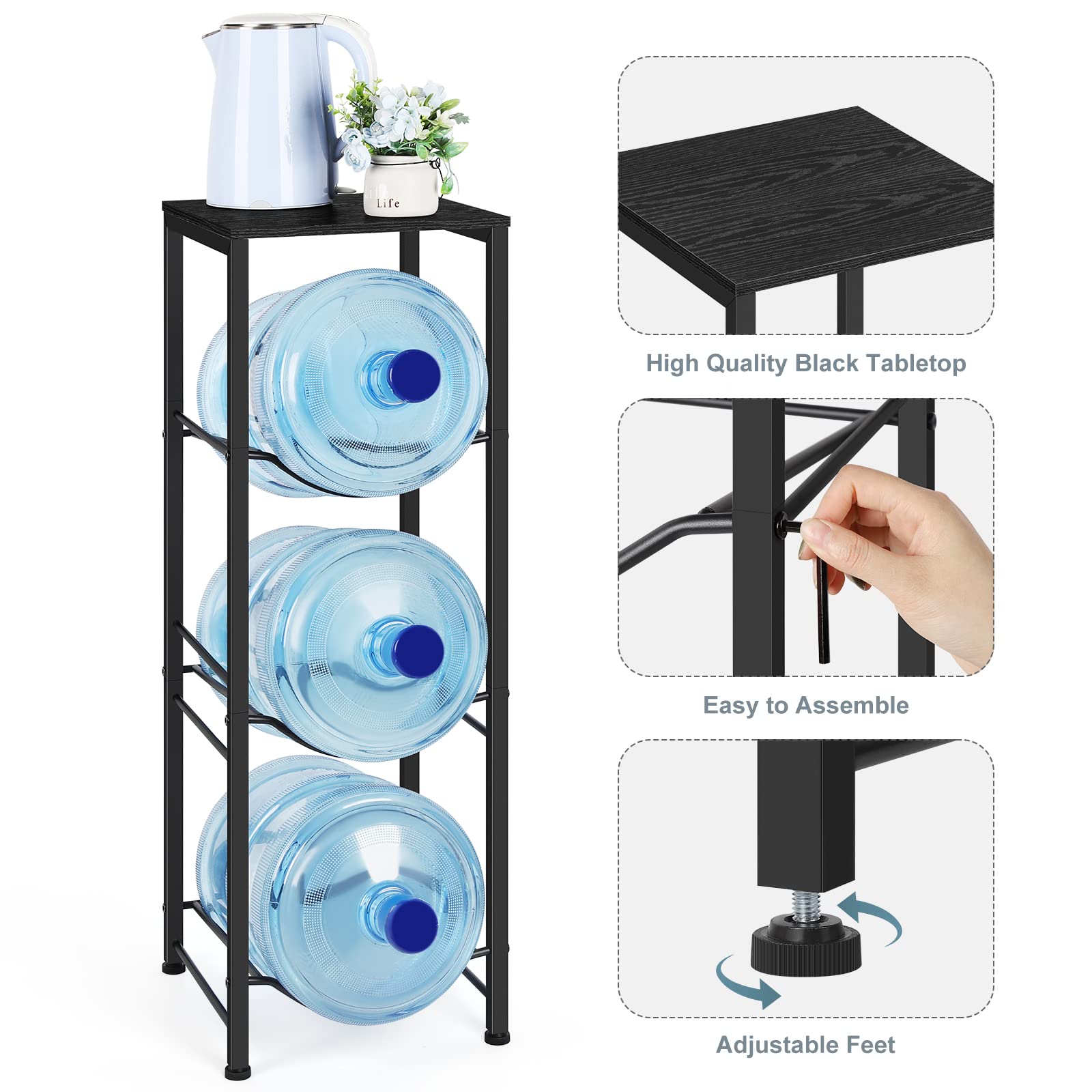 OYEAL 3-tier rack shelves three bottles per tier for easy access