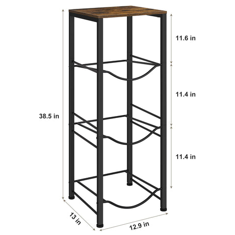 OYEAL 3-tier stand side view for organized bottle storage.