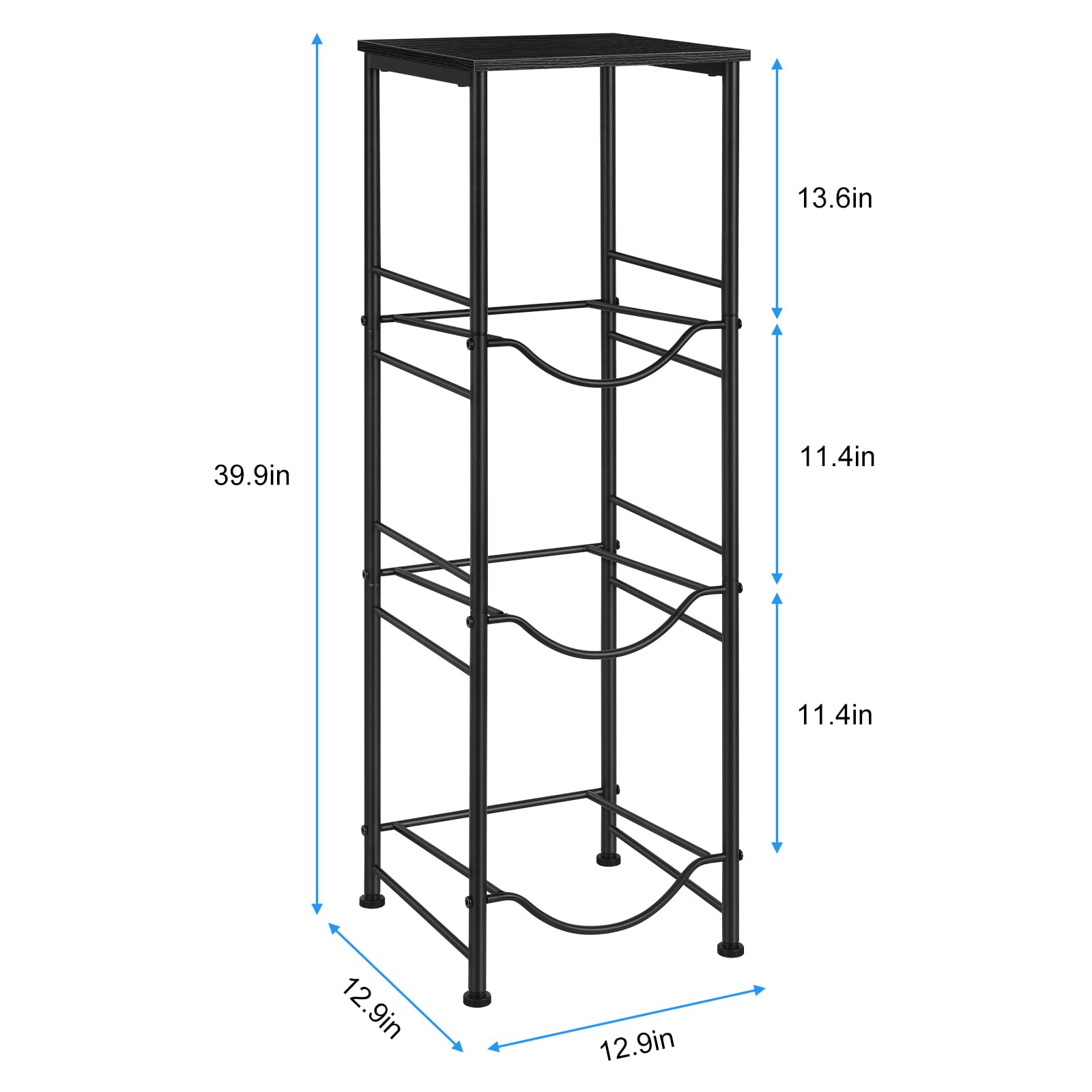 OYEAL 5-gallon bottle rack top shelf black for space-saving storage.