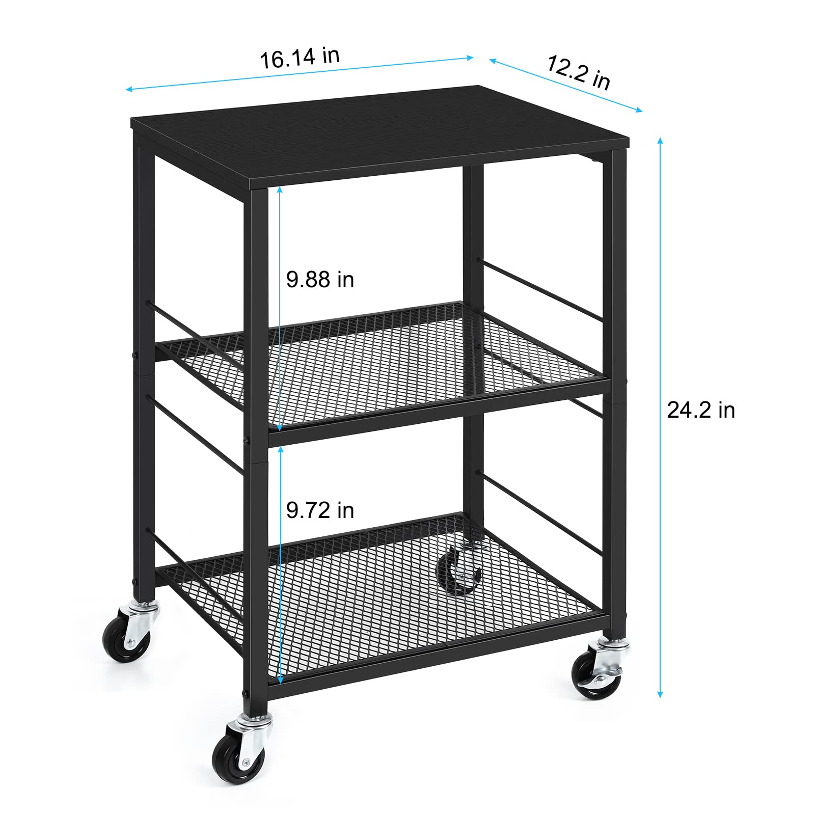 OYEAL Night Stand storage shelves showcasing two-tier mesh design for organization.