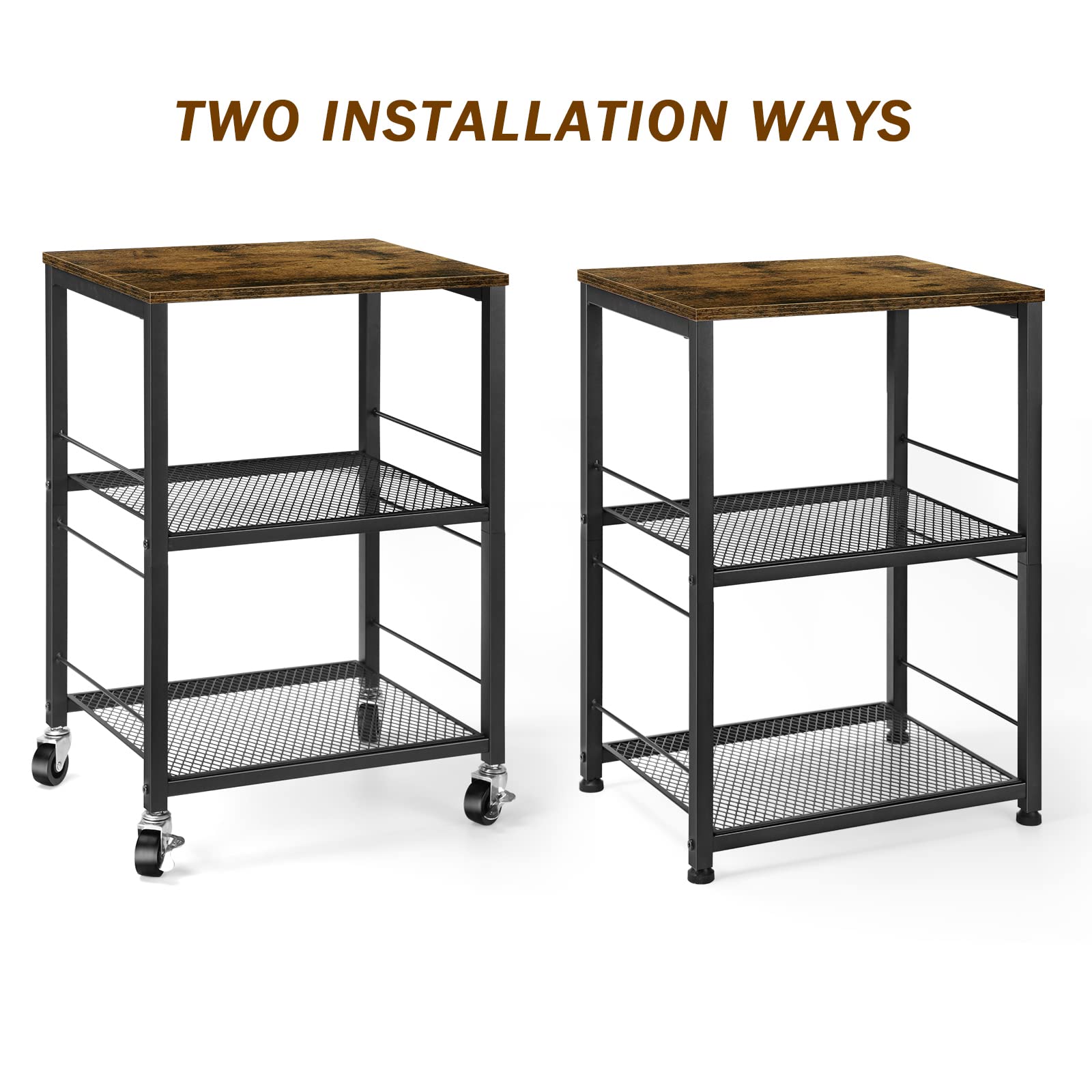 OYEAL rolling bedside table on wheels offers easy room rearrangement.