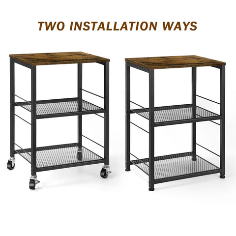 OYEAL rolling bedside table on wheels offers easy room rearrangement.