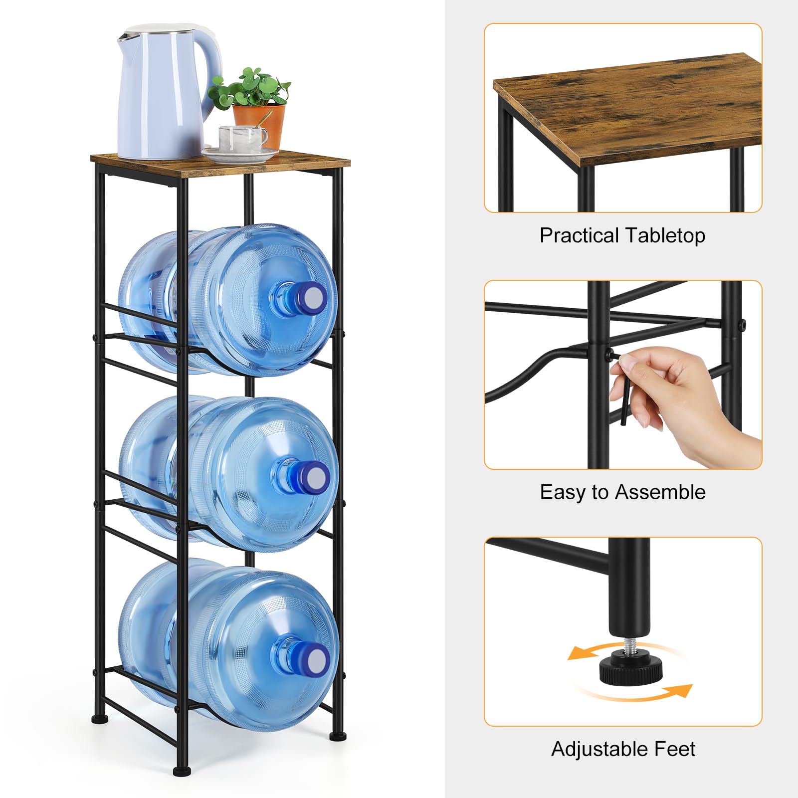 OYEAL water dispenser stand top shelf offers easy bottle access