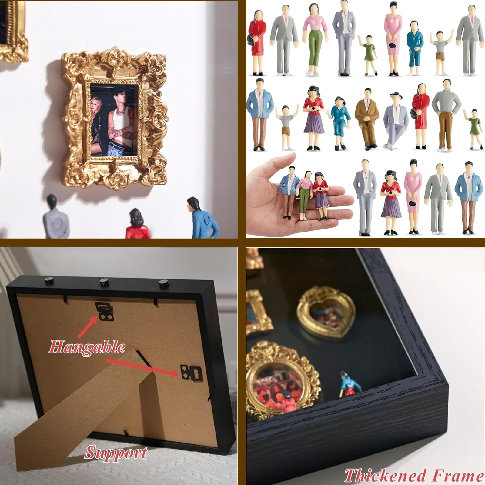 oyeftp mini gold frames 8pcs add elegant accents to memory displays.
