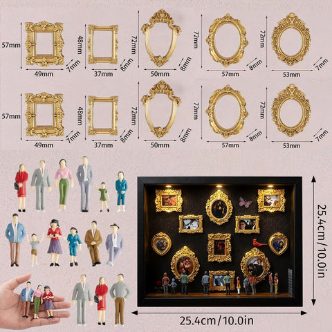 oyeftp shadow box display case highlights mini museum figurines for unique wall decor.