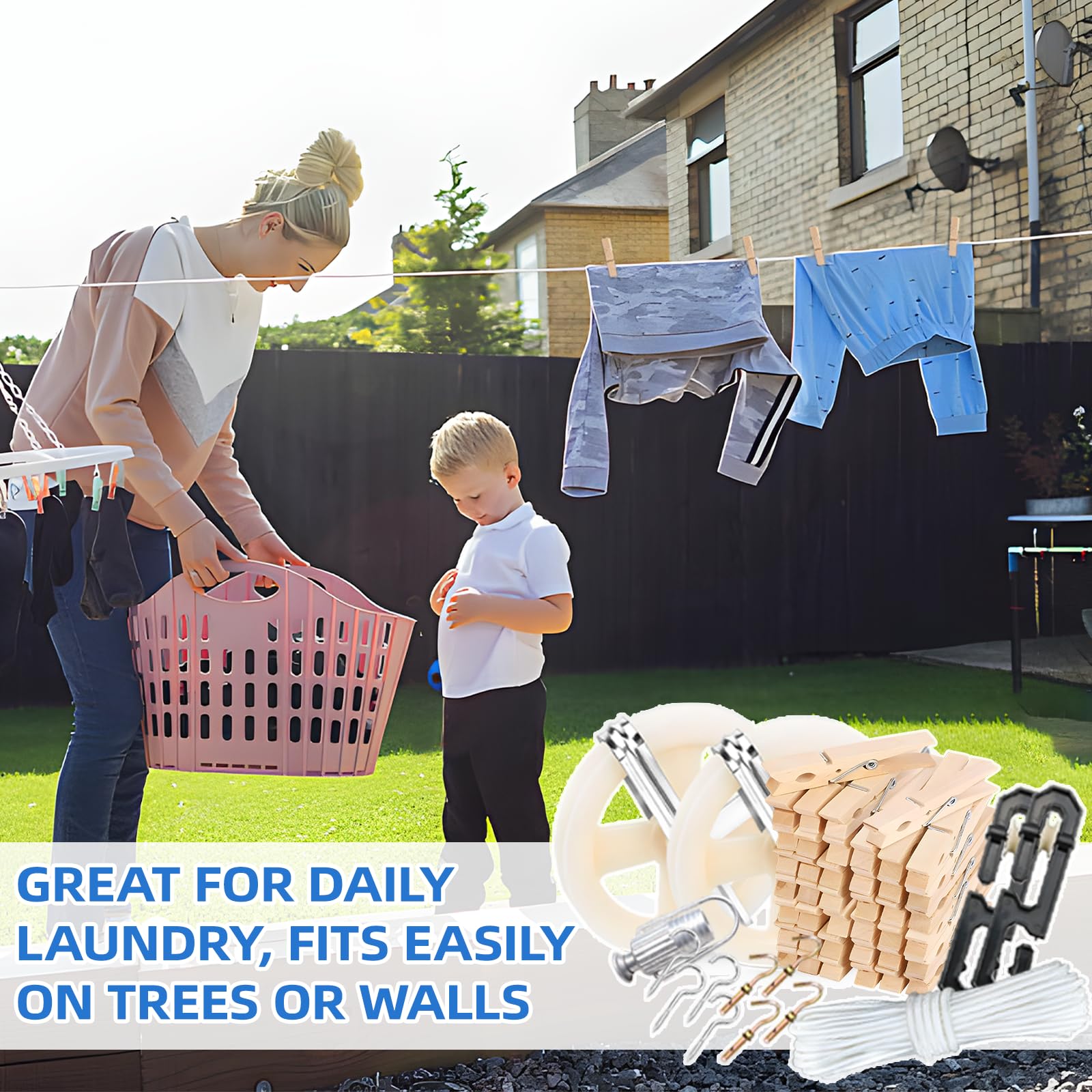 oyhqes clothesline s-separators ensure balanced spacing for even drying results