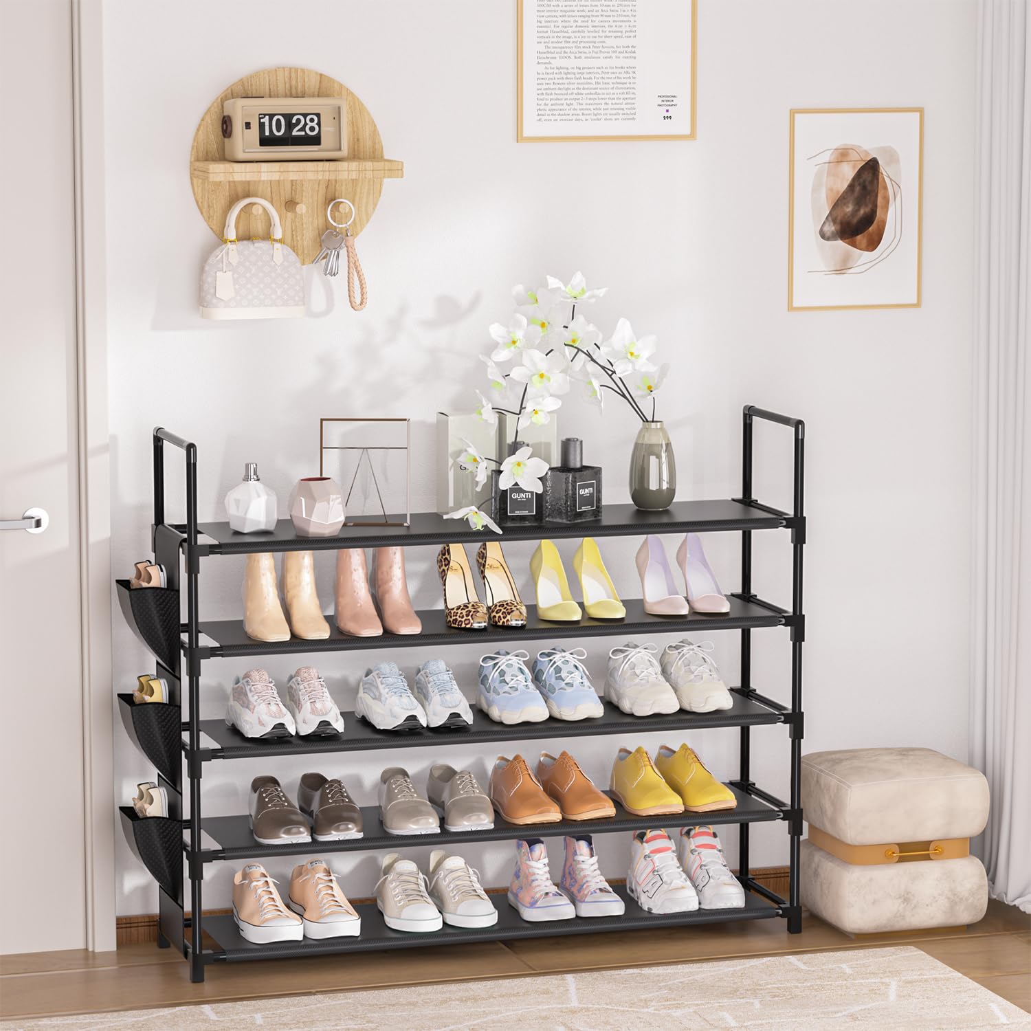 OYREL 5-tier shoe organizer rack durable materials for long-term use