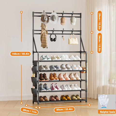 OYREL rack side pockets showing small items stowed neatly for easy access.