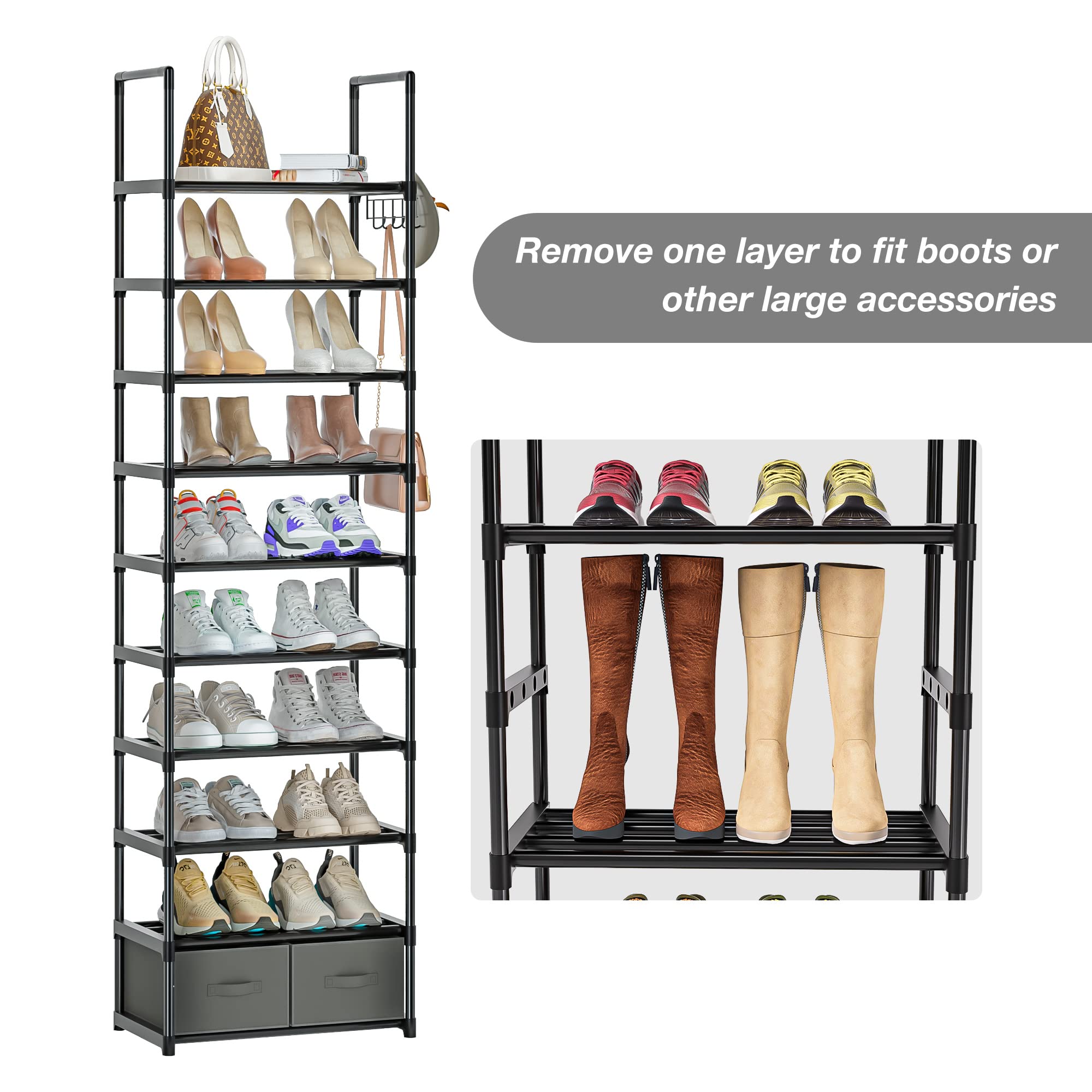 OYREL adjustable stackable design lets you customize levels to fit your collection.