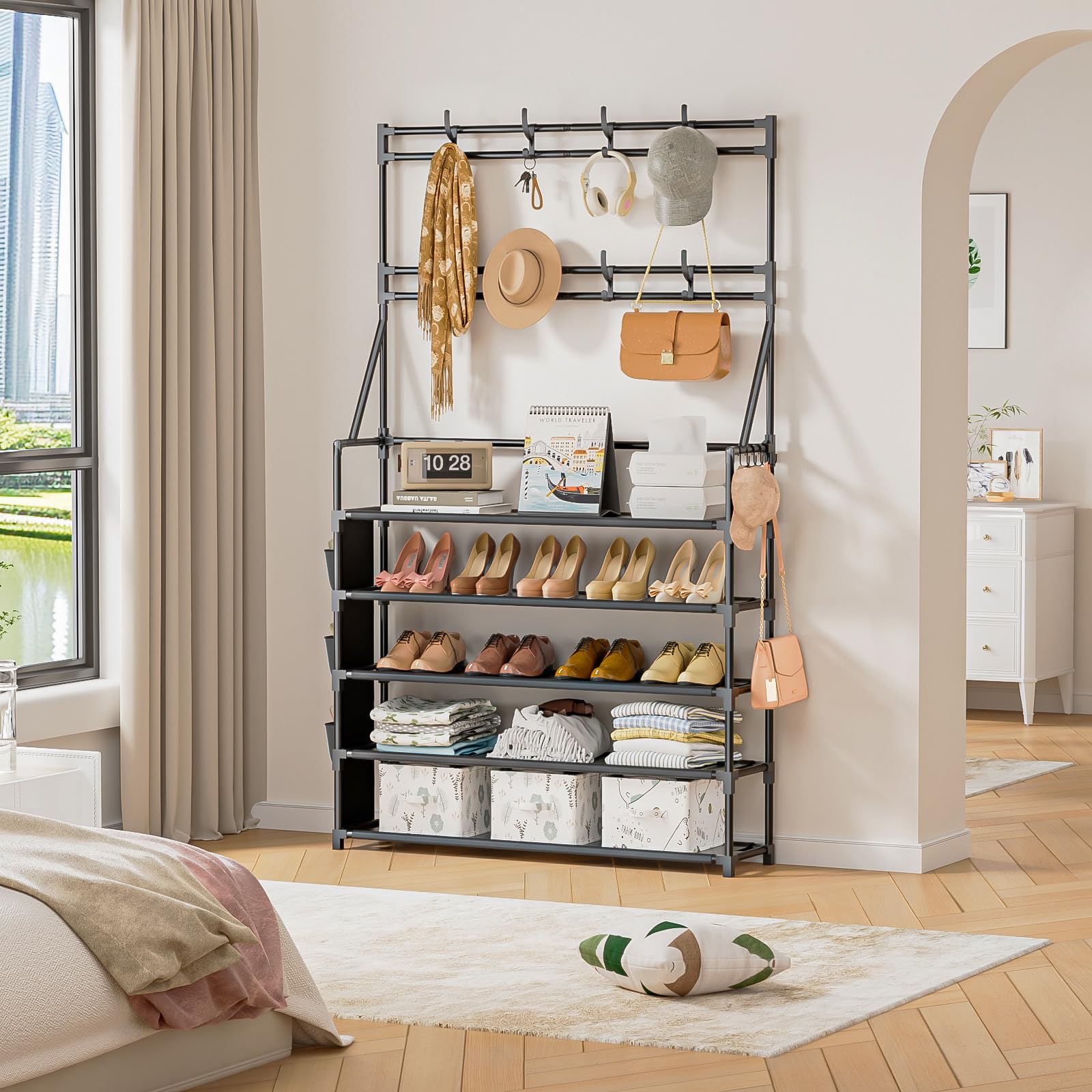 OYREL multi-use hallway shoe rack keeps belongings tidy and accessible.