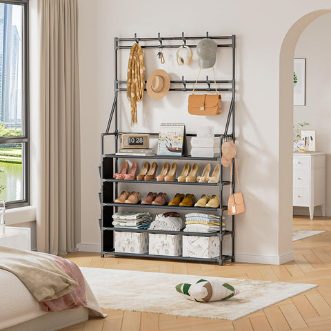 OYREL multi-use hallway shoe rack keeps belongings tidy and accessible.