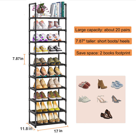 OYREL narrow shoe rack in closet saves floor space