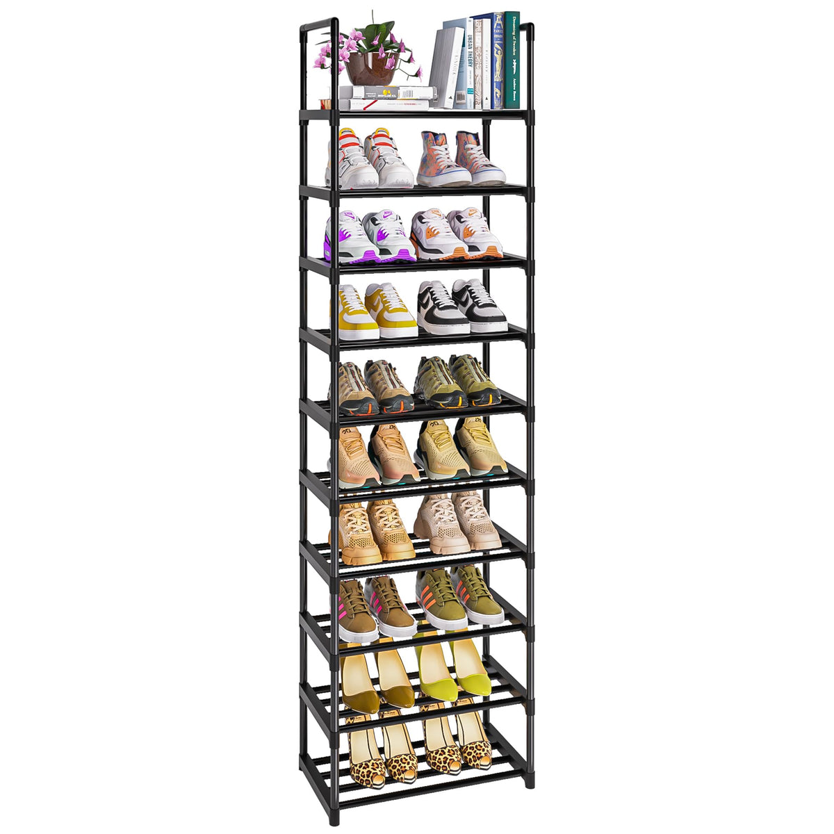 OYREL shoe rack assembly instructions shown in box for easy setup
