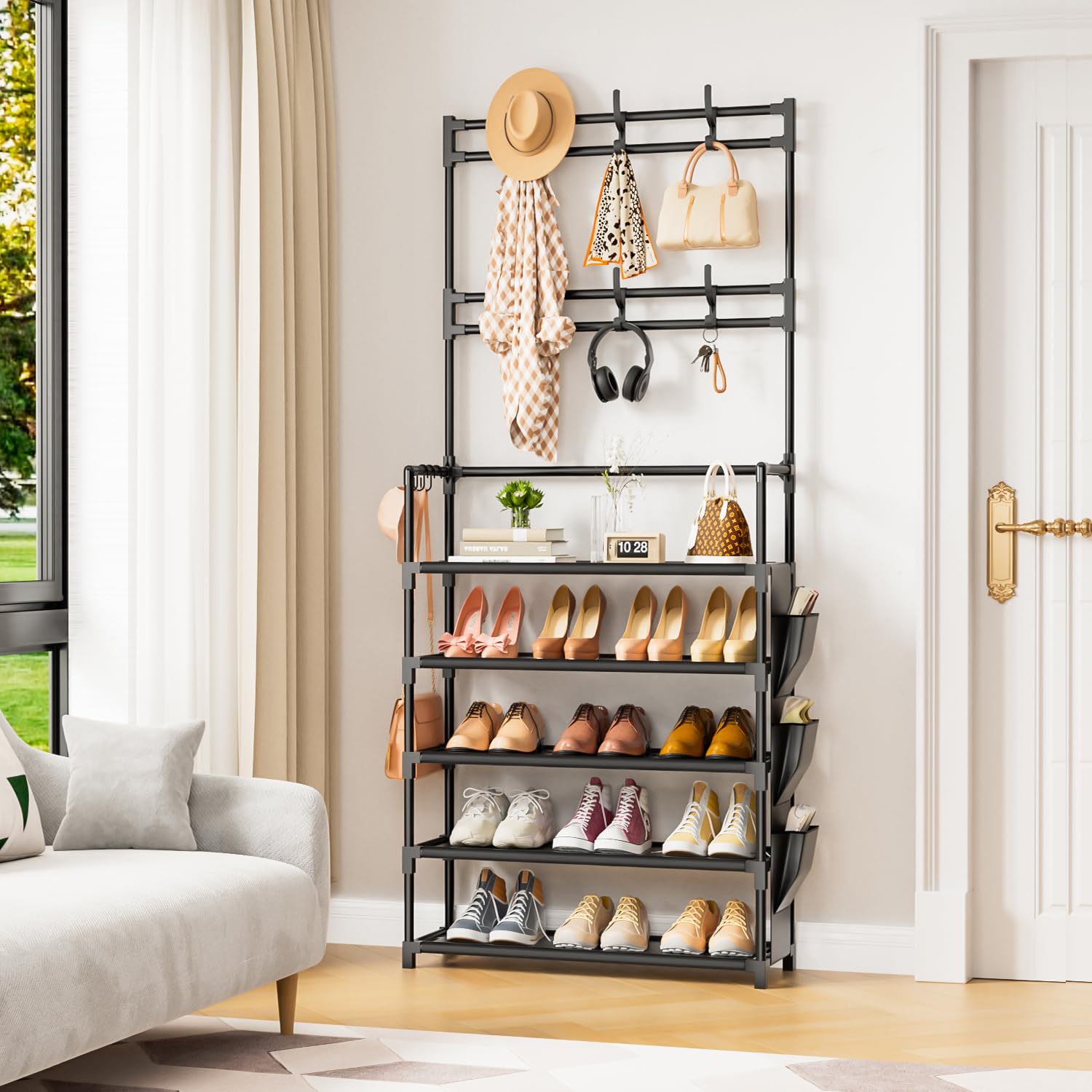 OYREL durable powder-coated pipes provide sturdy support for daily shoe storage