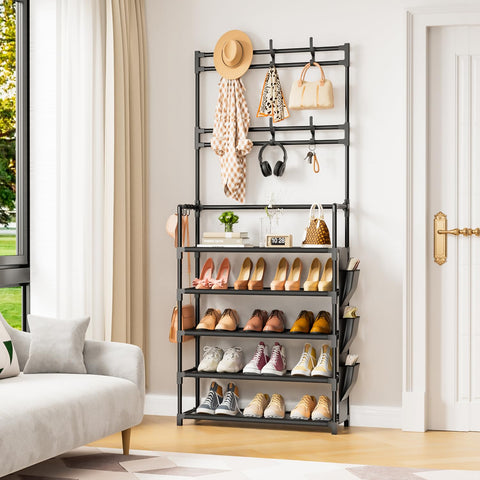 OYREL durable powder-coated pipes provide sturdy support for daily shoe storage