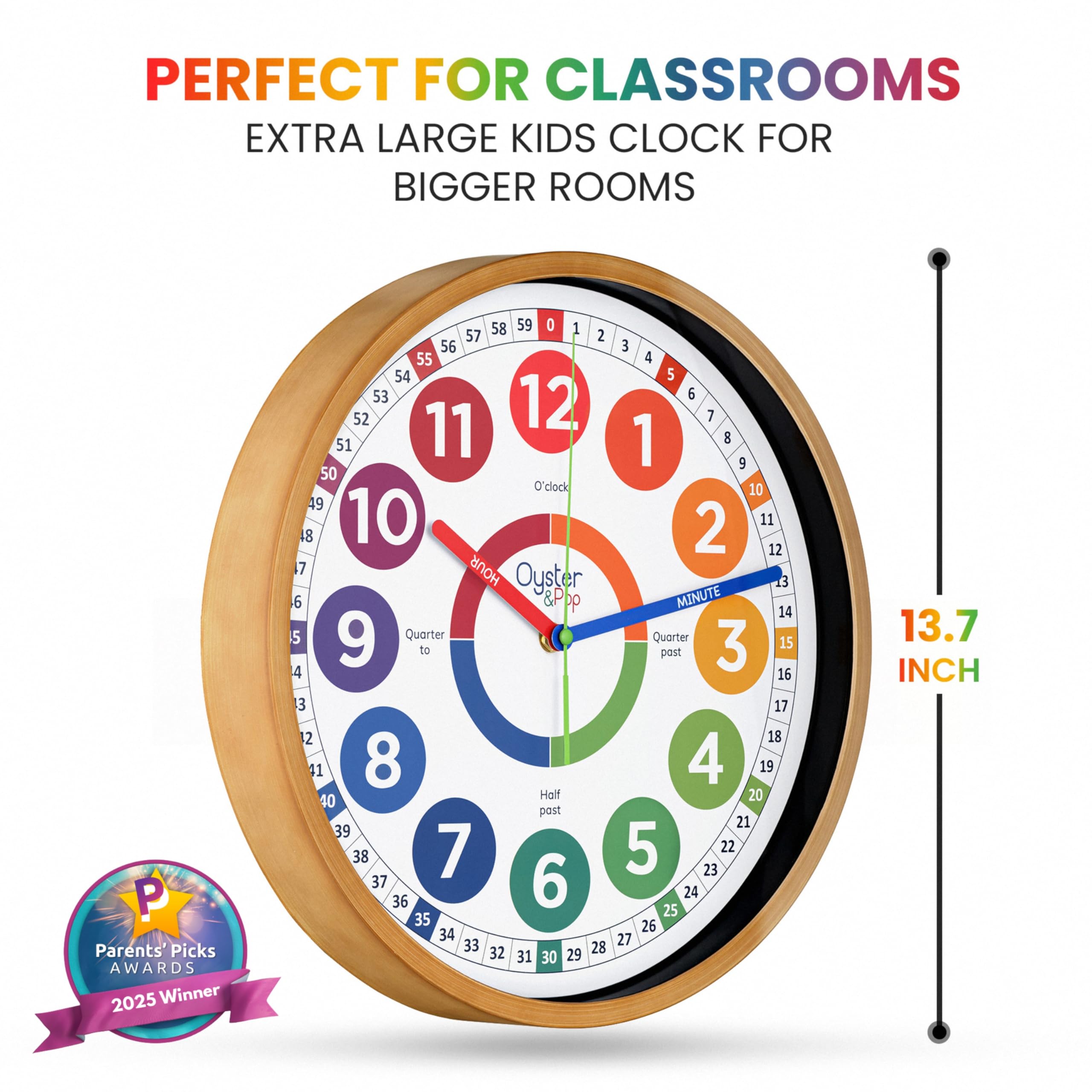 Oyster&Pop colorful educational dial aids time-telling practice