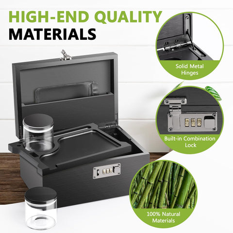 OZCHIN bamboo box on desk doubles as elegant decor and organizer.