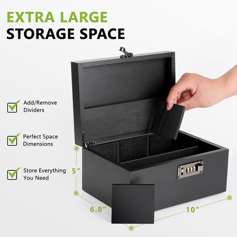 OZCHIN lock closeup highlights secure combination lock and sturdy hinges.