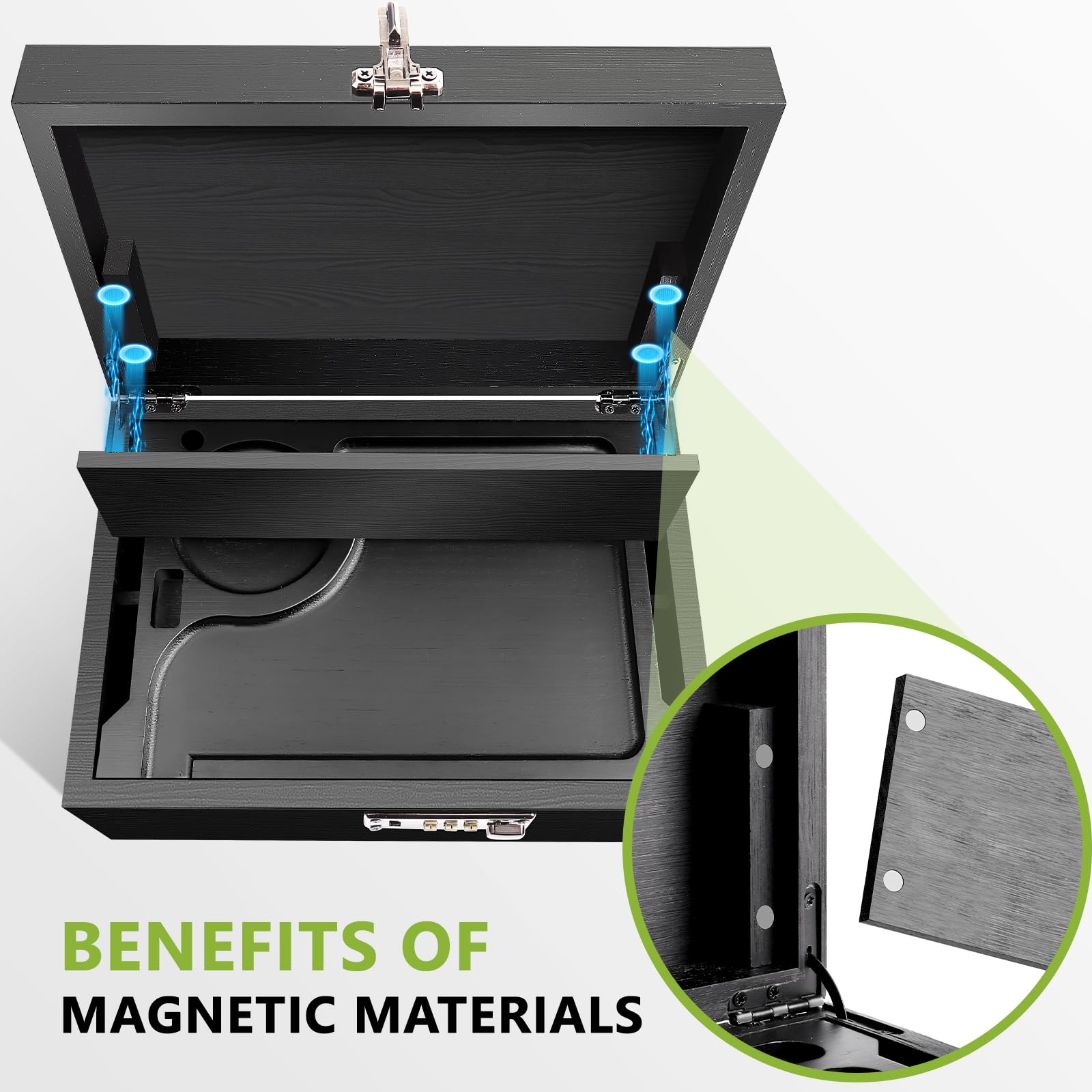 OZCHIN lid compartment with groove adds extra storage space.