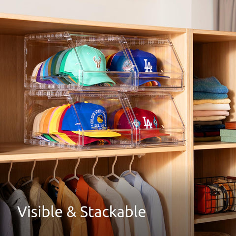 Clear display box holding up to 15 caps for easy viewing and access