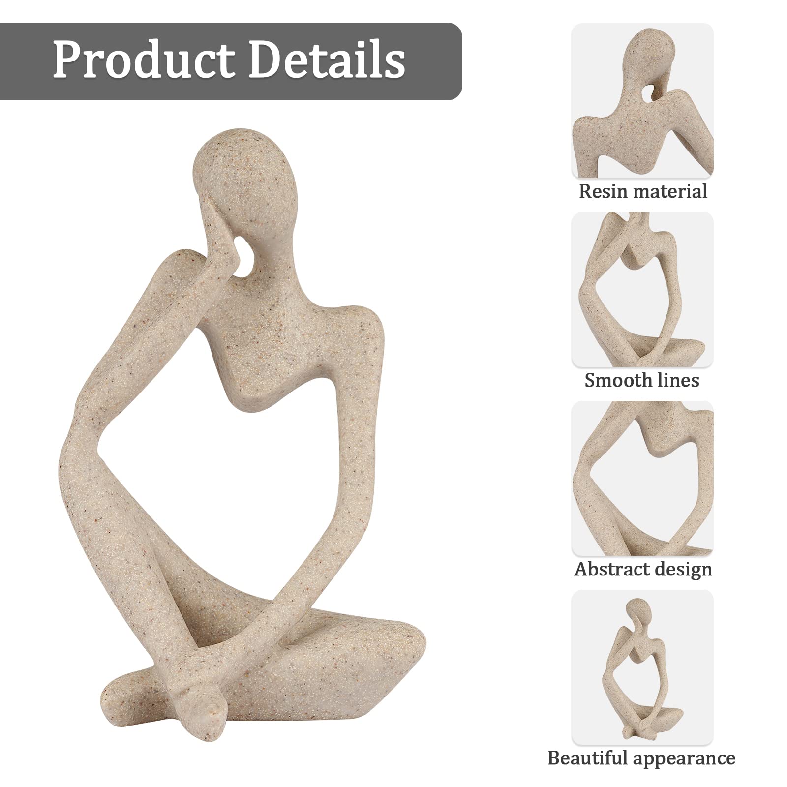 Ozzptuu Sandstone Resin Thinker angled pose highlights texture.