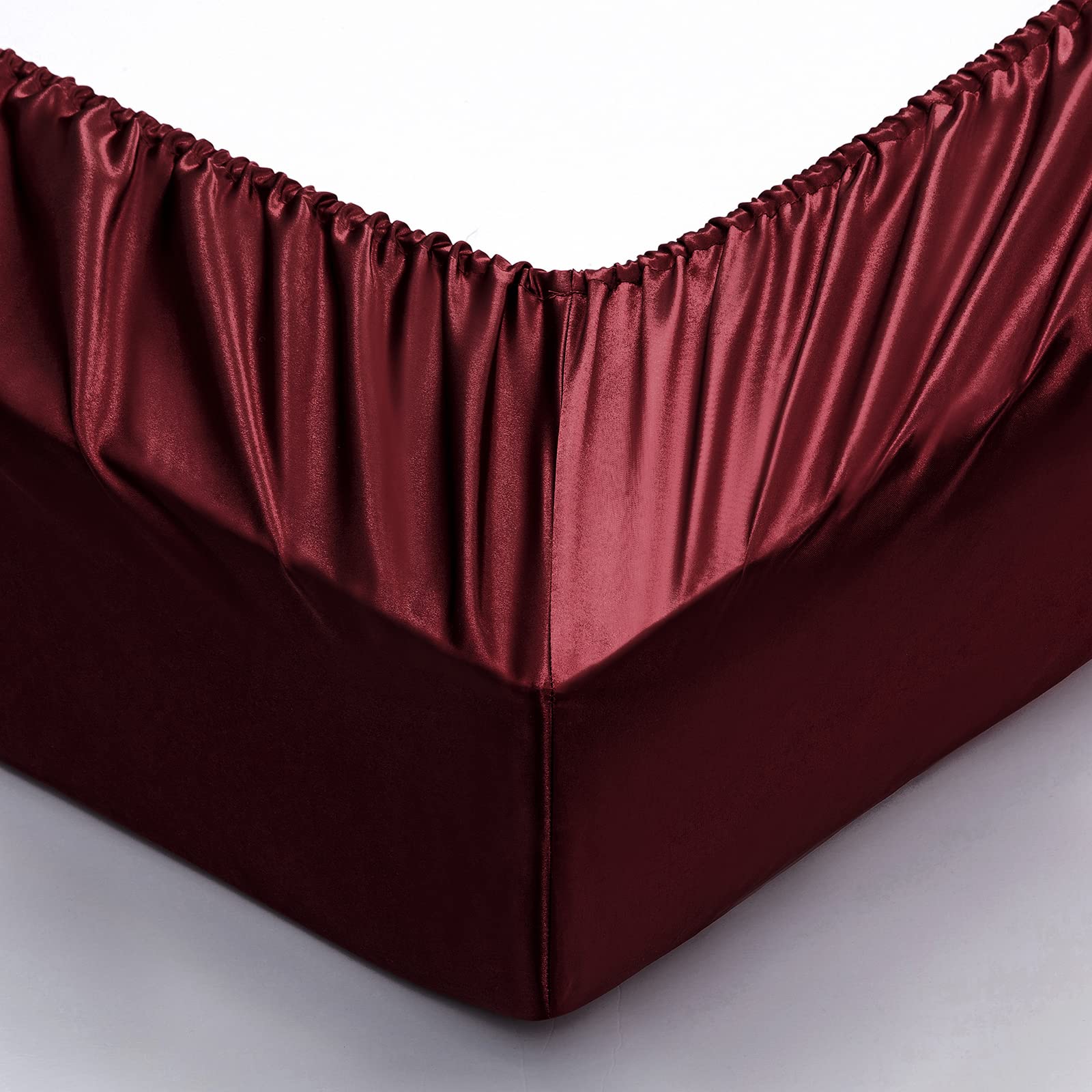 P Pothuiny satin sheets showing wrinkle-free finish and sheen