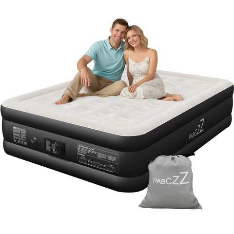 PABCZZ air mattress queen with built-in pump inflates quickly for easy setup