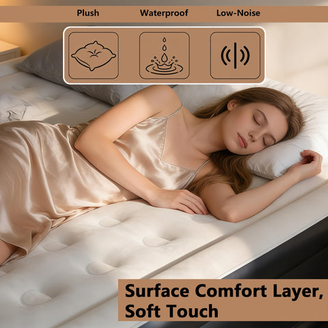 PABCZZ queen air mattress elevated 18-inch height blocks ground chill
