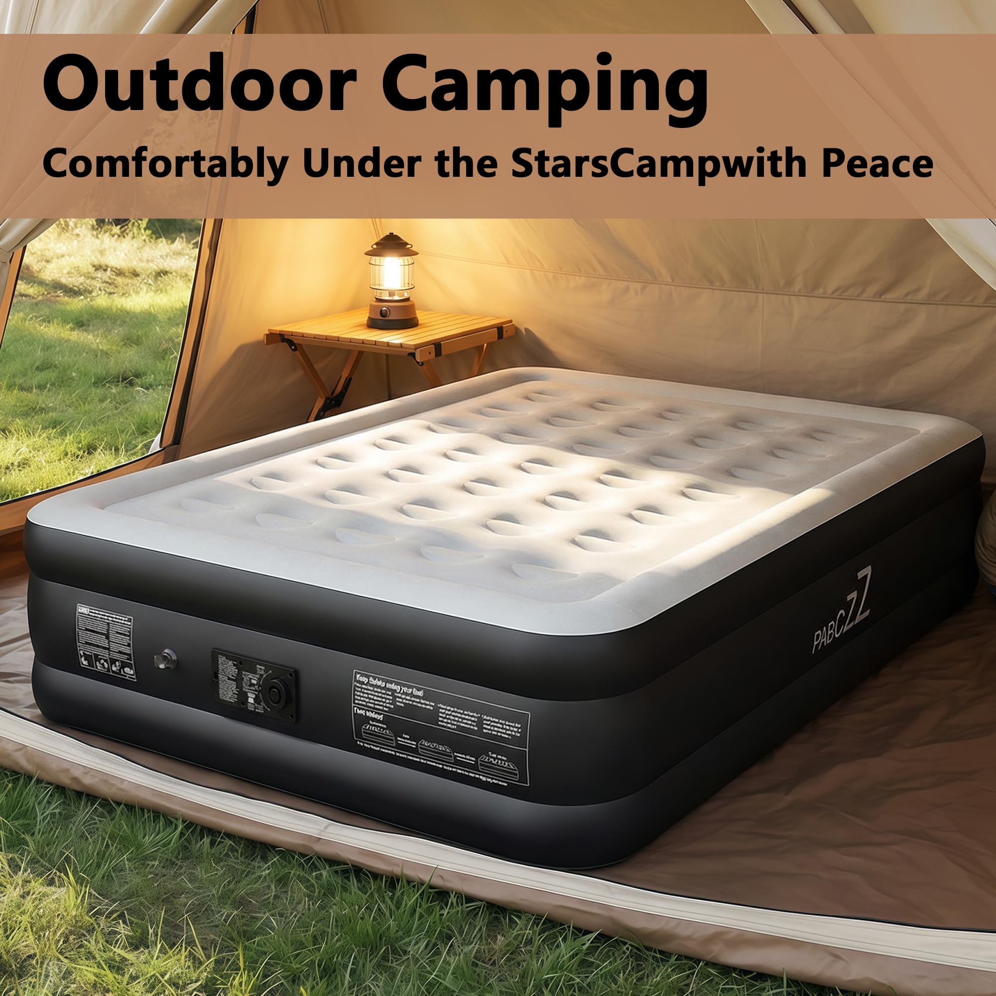 PABCZZ queen air mattress compact when deflated for portable storage