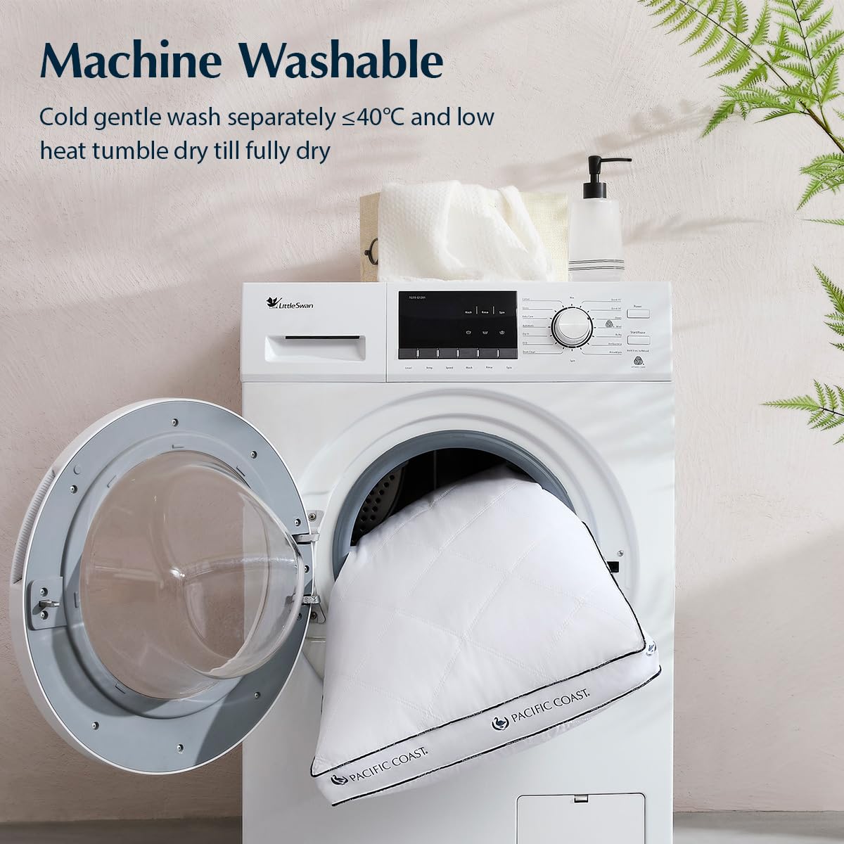 Care card and washing instructions included with Pacific Coast pillow.