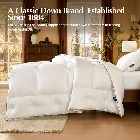 Pacific Coast goose feather down comforter king hotel-at-home look in bedroom