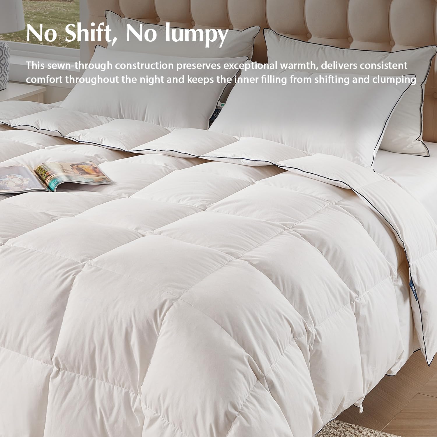 Pacific Coast goose feather down comforter king loft recovery after washing