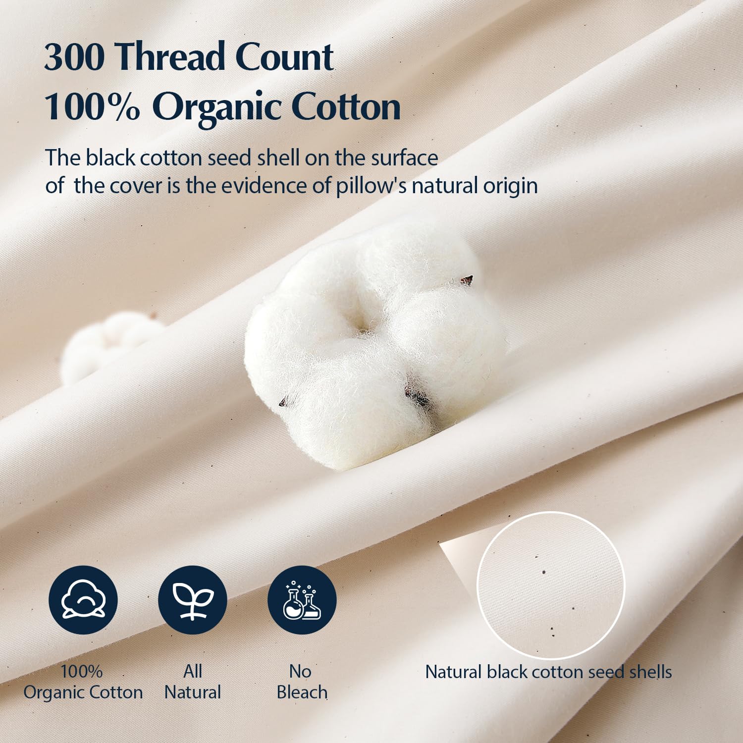 Pacific Coast Goose Feather Pillow dual leakage layer helps keep feathers contained