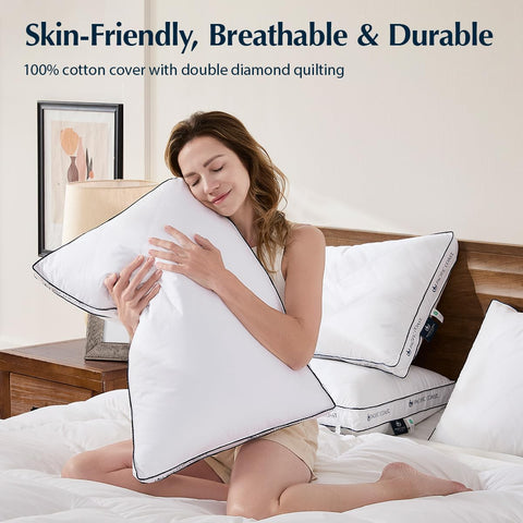 Pacific Coast goose feather fill offers cloud-like loft and lasting comfort.