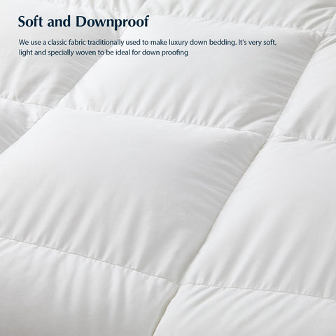 Pacific Coast luxury comforter with lifetime assurance tag and 3-year warranty for confidence.
