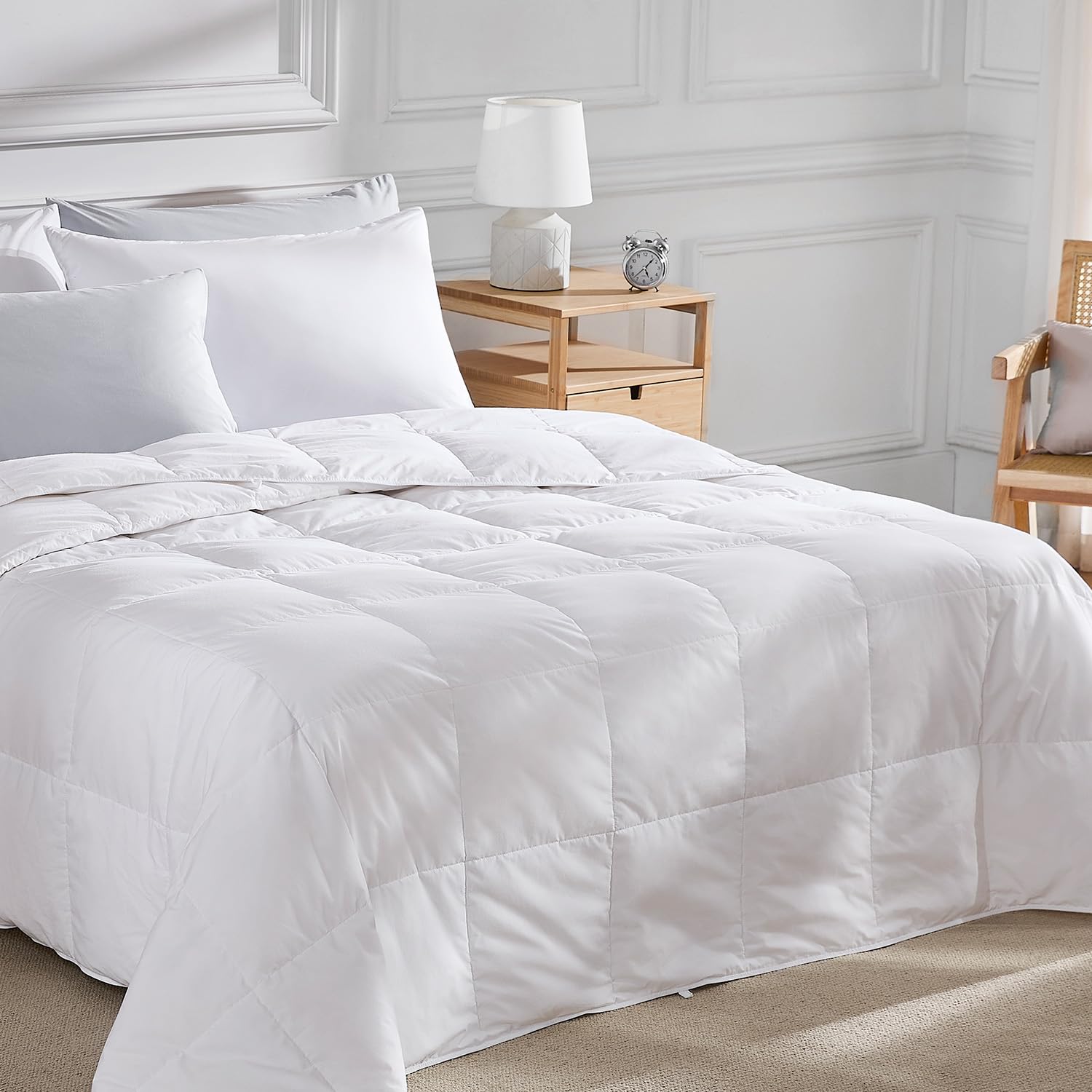 Pacific Coast lightweight goose down fiber comforter in king size for breathable warmth