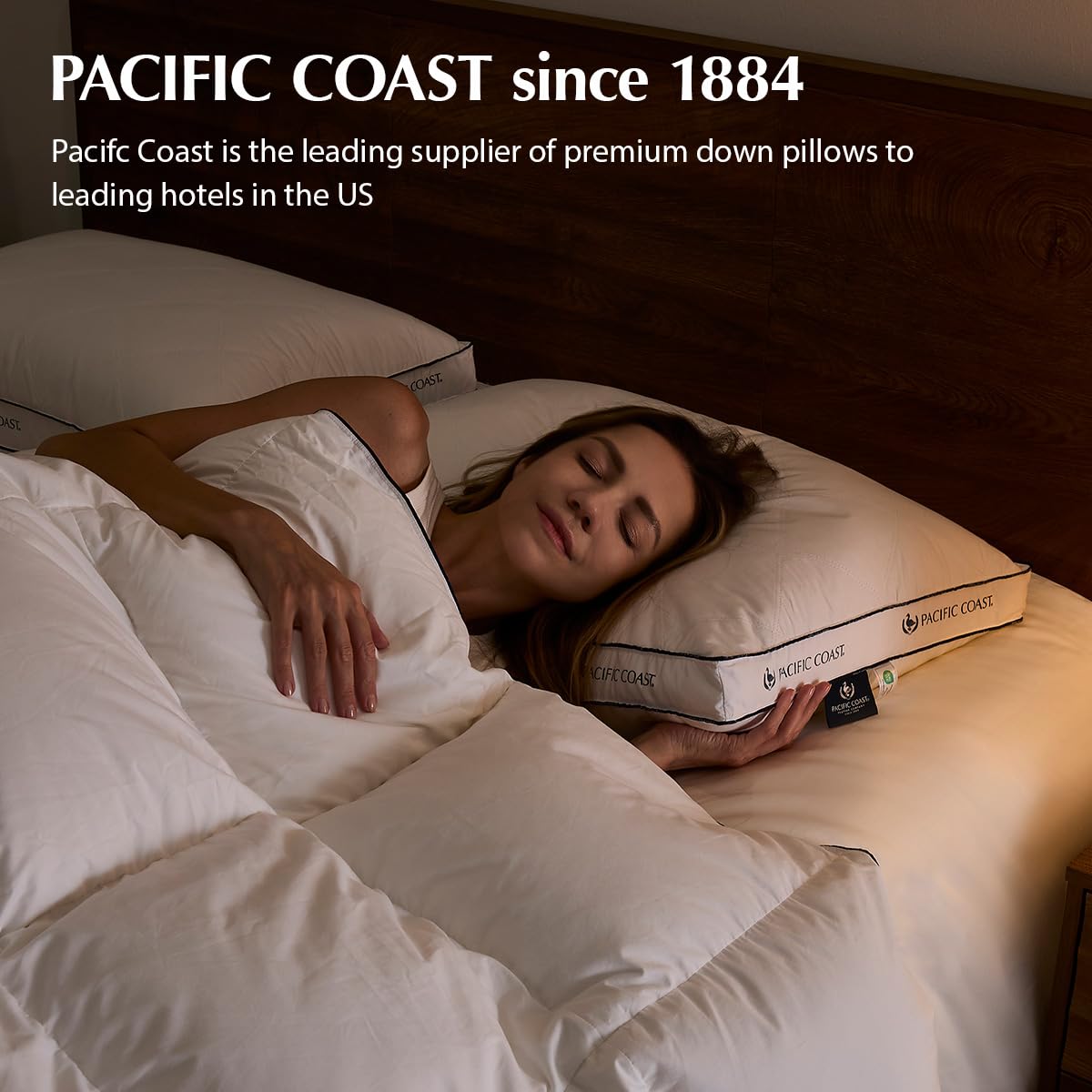Pacific Coast packaging highlights sustainability during pillow delivery.