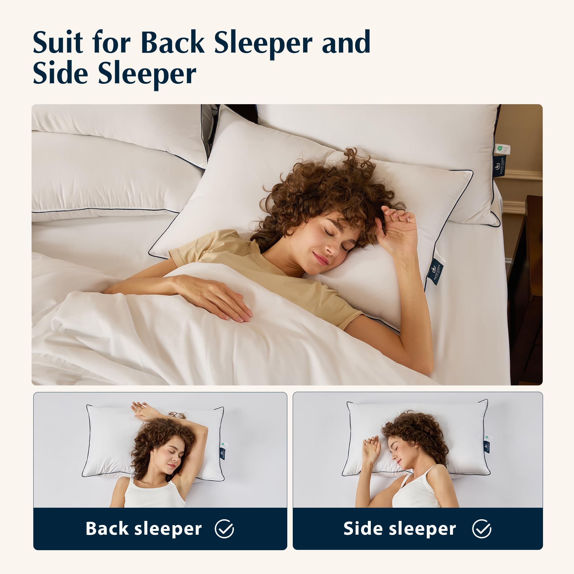 Pacific Coast pillow machine-washable closeup for easy care.